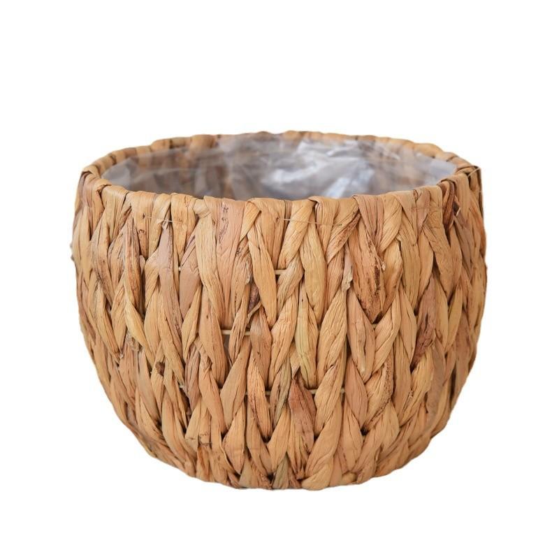 Garden Flower Pot Basket Straw Planter Basket Woven Flowerpot Furniture Decoration Flower Pot Desktop Plant Containers Gift