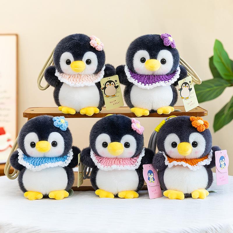Spring Penguin Plush Toy: Soothing Doll Pillow, Keychain Pendant & Cloth Doll Figure for Girls