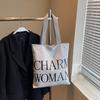 Large Capacity Letter Canvas Bag Women's New Summer Versatile Shoulder Bag Class Commuter Tote Bag