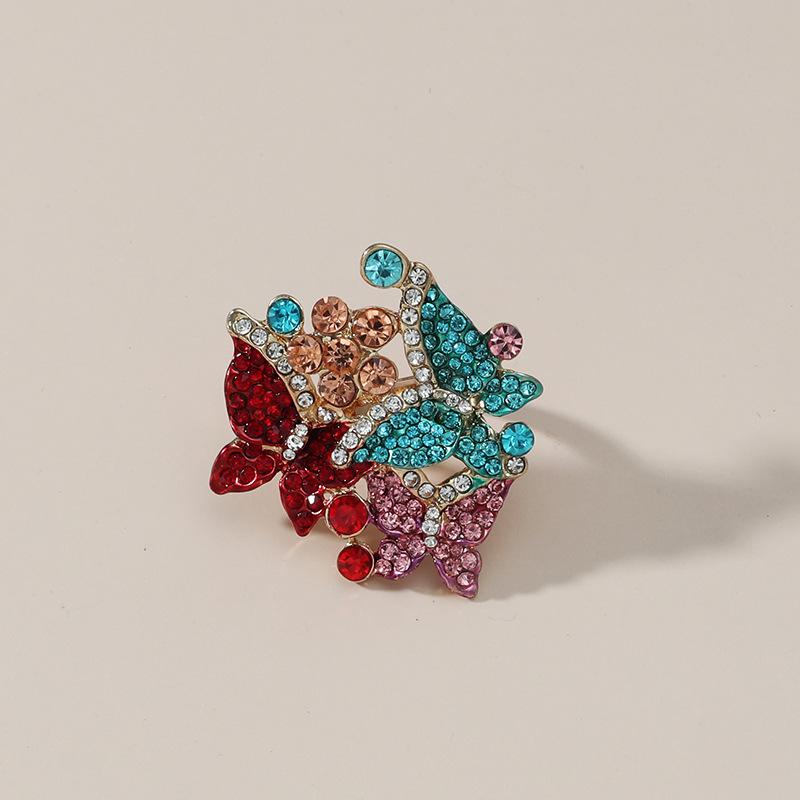 Vintage, Personalized, Creative Alloy, Diamond Studded, Exaggerated Ring, Fashionable New Starfish Joint Ring
