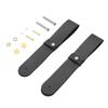 2pcs PU Leather Curtain Rod Holders Brackets Mounted Loop Straps with Screws Plastic Wall Plugs Boho Pole Hanger Hook