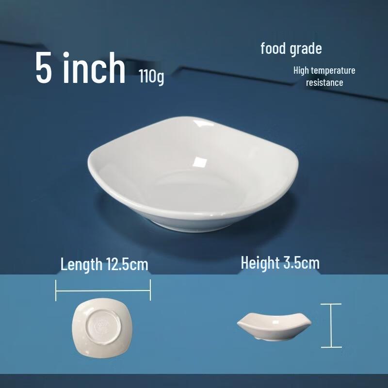 JINGRX White 5-inch Square Melamine Dipping Dishes (Set of 10)
