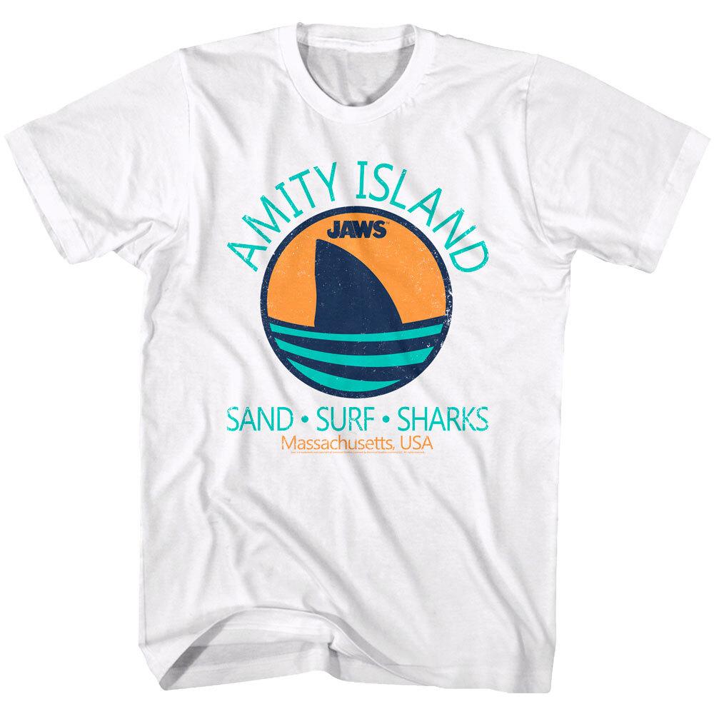 Jaws Amity Island Massachusetts USA Men T Shirt S