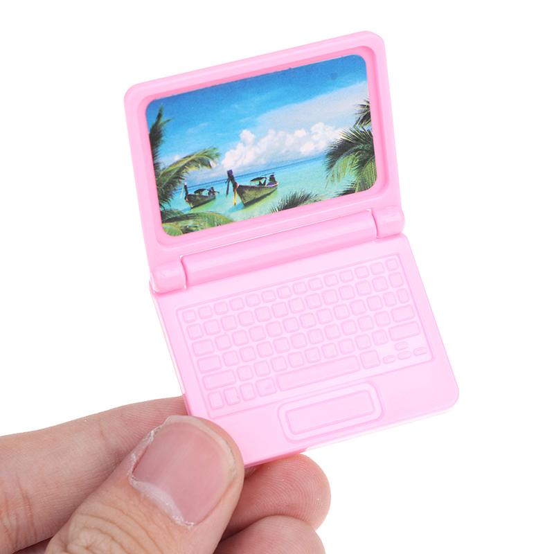 2Pcs/Set Simulation Mini Laptop Computer 1:12 Dollhouse Miniature Fashion Crafts