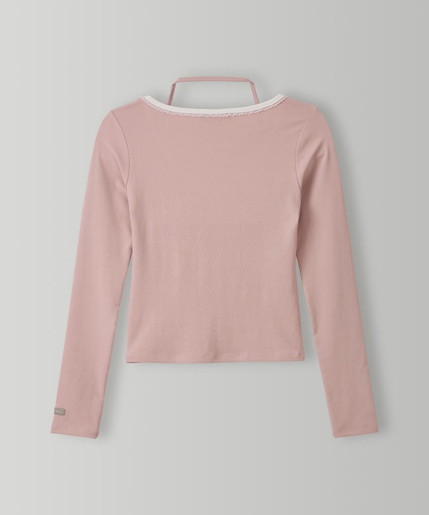 CHERI AUBE Bloom V-Neck T-Shirt - Pink