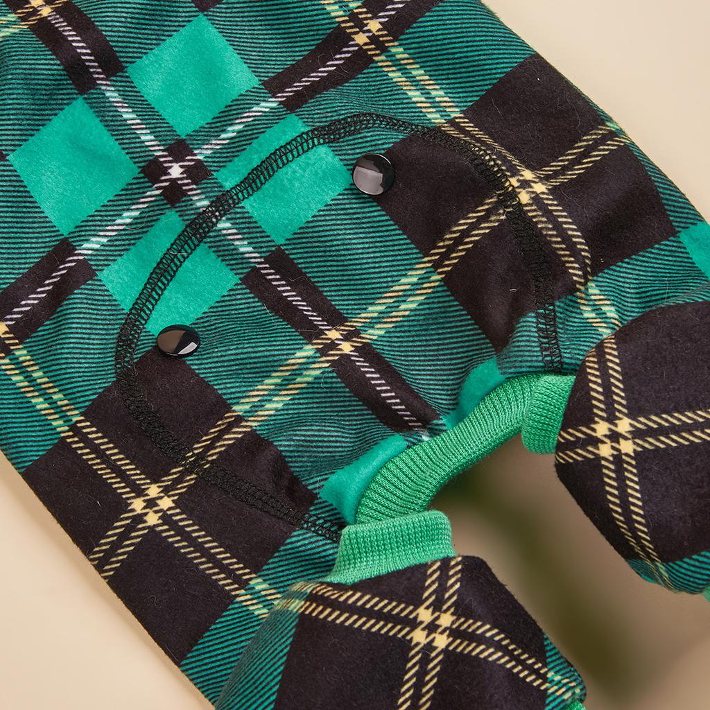 Hunde-Pyjama für kleine Hunde Mädchen Welpe Bequeme PJs Klassische Karomuster Kleidung Pullover Outfit Kaltes Wetter Hund Haustier Einteiler Bekleidung