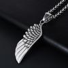 Retro Fashion Feather Angel Wing Necklace Pendant for Men Punk Stainless Steel Feather Pendant Men Women Jewelry Accessories