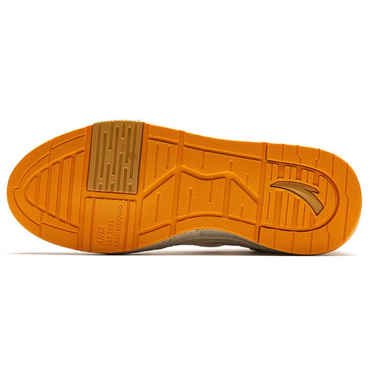 New Anta Slip Resistant Cushioning Lightweight Low Top Skateboard Shoes Men's Orange White 912338093-1