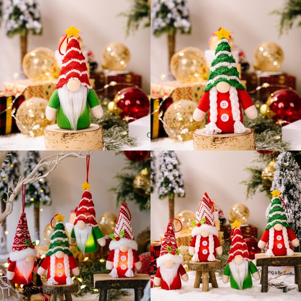 Adorable Knitted Christmas Decorations With Striped Beanie Gnome Star Ornaments