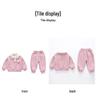 2025 New Style Baby Girls' Fleece-Lined Cartoon Outfit - Thickened Autumn/Winter Fashion