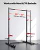 Power Cage Rack, Multifunctional Squat Rack for Home Gym, Width-Adjustable Workout Strength Training Equipment with 6 Band Pegs, Landmine Attachment &