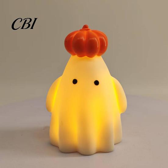 Desktop Night Light 1/3Pcs Halloween Pumpkin Ghost Light, Spooky LED Bedside Lamp, Battery Operated Mini Table for Bedroom Party