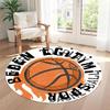 Basketball Runde Bodenmatte Design für Balkon Spielzimmer Wohnheim Eingangsbereich Rutschfeste Runde Teppich Anime Büro Dekoration