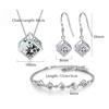 5 Style 925 Sterling Silver Jewelry Sets Zircon Square Cube Necklace +Earrings +Bracelet for Women Gift