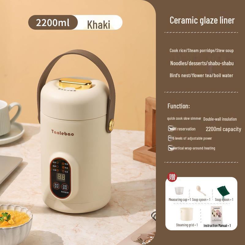 Wielofunkcyjny elektryczny garnek do duszenia 1,2 l do gotowania zupy i owsianki - styl Douyin