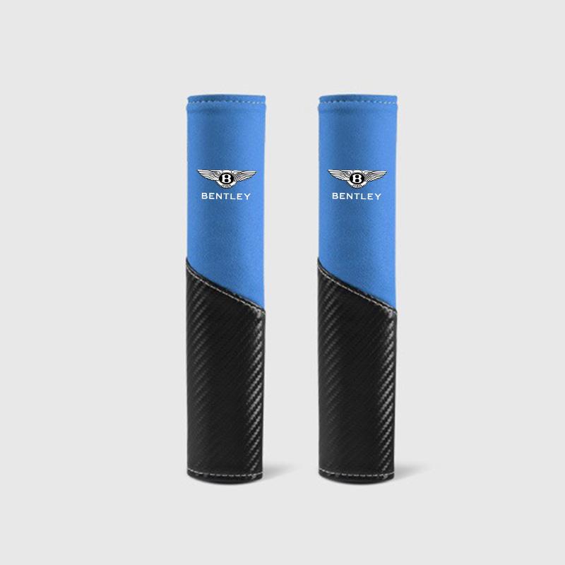 2Pcs For Bentley Continental GT MULLINER Bentayga Flying Hurtling Spur Car Safety Belt Protection Cover Seatbelt Pad Accessories MY0
