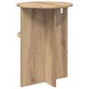 Side Table Artisan Oak Ø 39.5 X 55 Cm Engineered Wood