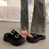 Beautiful thick-soled heightening and cool slippers for women's summer outer wear, fashionable and advanced, new going out wedge slippers