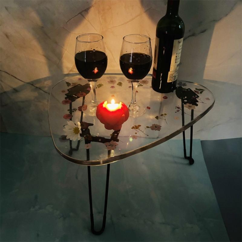 Table Crystal Epoxy Resin Mold DIY Handmade Oversized Triangle River Table Silicone Mold Large Table Ornaments Craft