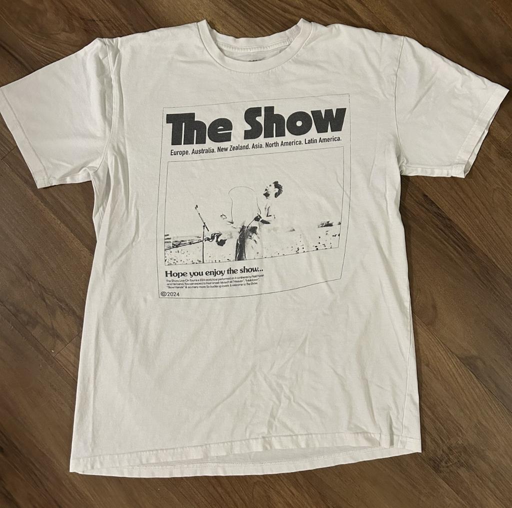 2024 Niall Horan White Graphic The Show Tour Tshirt Europe Asia Size Large Unisex T-Shirt