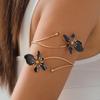 Elegant Sexy Floral Open Cuff Armlet for Women Bracelet Vintage Enamel Glaze Craft Flower Open Arm Ring Party Jewelry Gift