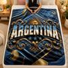 Flannel BlanketArgentina Football Warm Soft Throw Blanket for Indoor Sofa Bed Living Room Use