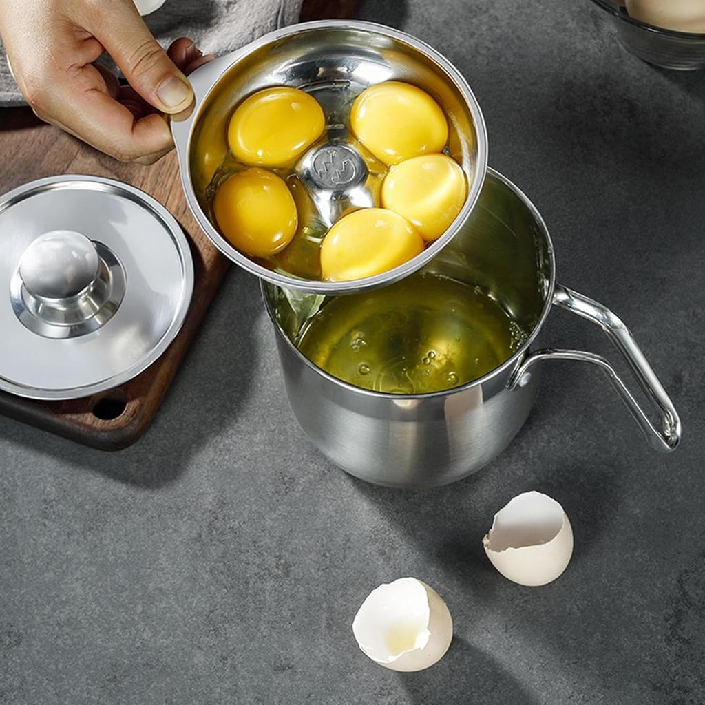 Egg White Separator | Multiple Eggs Separator Stainless Steel,Large-Capacity Separator with Lid and Handle, for Meringue, Cake, Kitchen