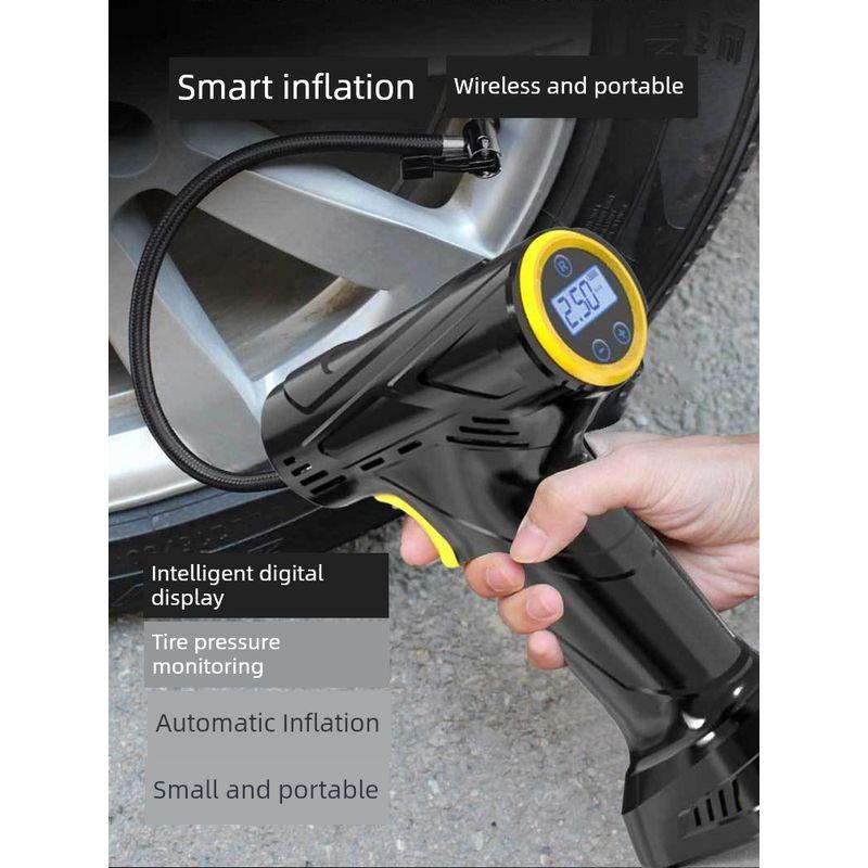 Wireless Air Pump for Cars, Handheld Car Air Pump, Smart Digital Display, Portable Bicycle Tire Pump