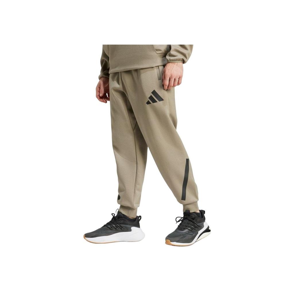Adidas Z.N.E. Retro Sports Lace-Up Comfortable Printed Cuffed Retro Knitted Sweatpants Men Sweatpants Clay JE3072