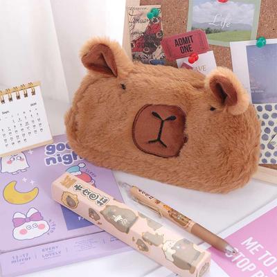 Capibala Cartoon Capybara Pen Plush Doll Capibara Plush Pencil Pouch Capybara Plush Pen Bag  Girls