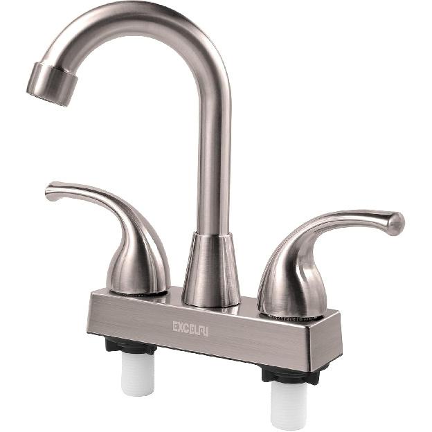 RV Bathroom Faucet, 4 Inch RV Bathroom Sink Faucet Replacement For Campers, Motorhome, Travel Trailer, Boat With Classical Lever Handles And 6-Inch