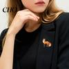 Sweaters Badge Brooch Pin Cartoon Fox Design Zinc Alloy UV Jewelry Printing Suits Coats Versatile Practical Accessories Animal