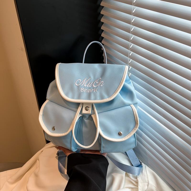 College Style Nylon Backpack Bag Women's 2025 New Fashion Letter Backpack Large Capacity Student Bag