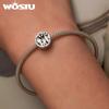 WOSTU 925 Sterling Silver Happy Family Charm Round Bead Female Fit Original DIY Bracelet Jewelry Gift