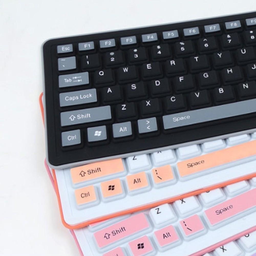 Soft Silicone Flexible Keyboard Foldable Wired Keyboard Colorful USB Keyboard  Home Use
