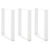 VidaXL U-Shaped Dining Table Legs, 3 Pieces, White, 70 X (72-73) Cm, Steel 4013201