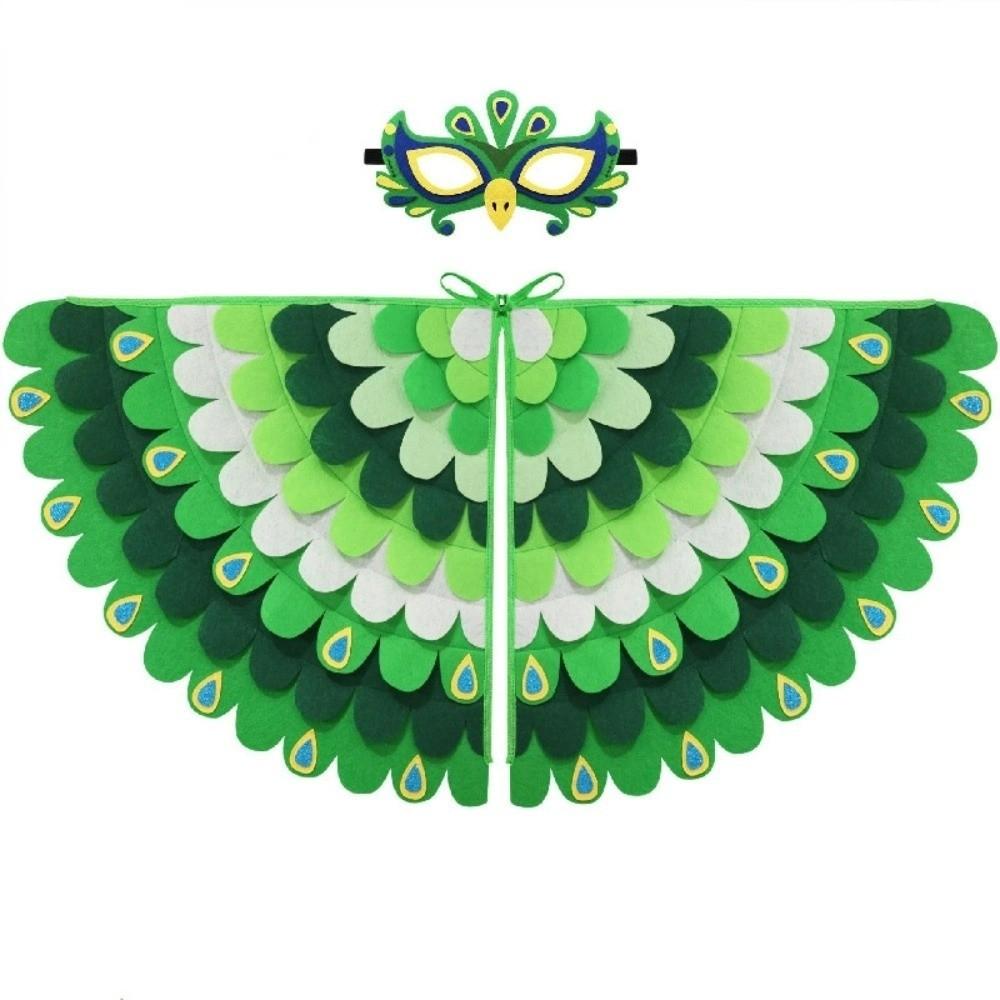 Bird Wings Halloween Cloak with Mask Felt Cloth Cape Mask Set  Stage Performance