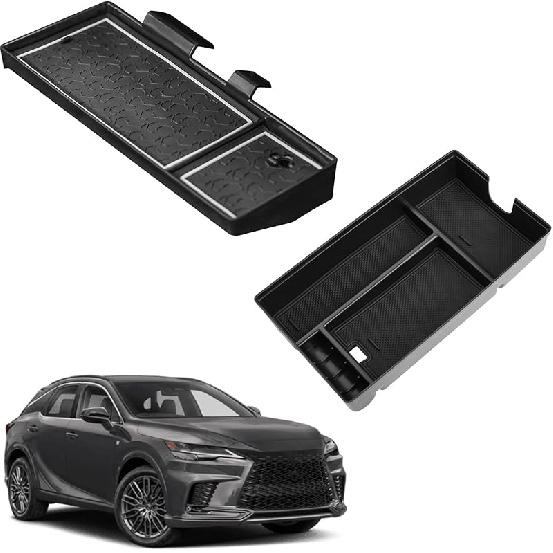 For 2025 Upgraded Ford Ranger Center Console Organizer,2024 2025 Ford Ranger Armrest Storage Box With 2 Color Mats,Ert Console Tray Ranger