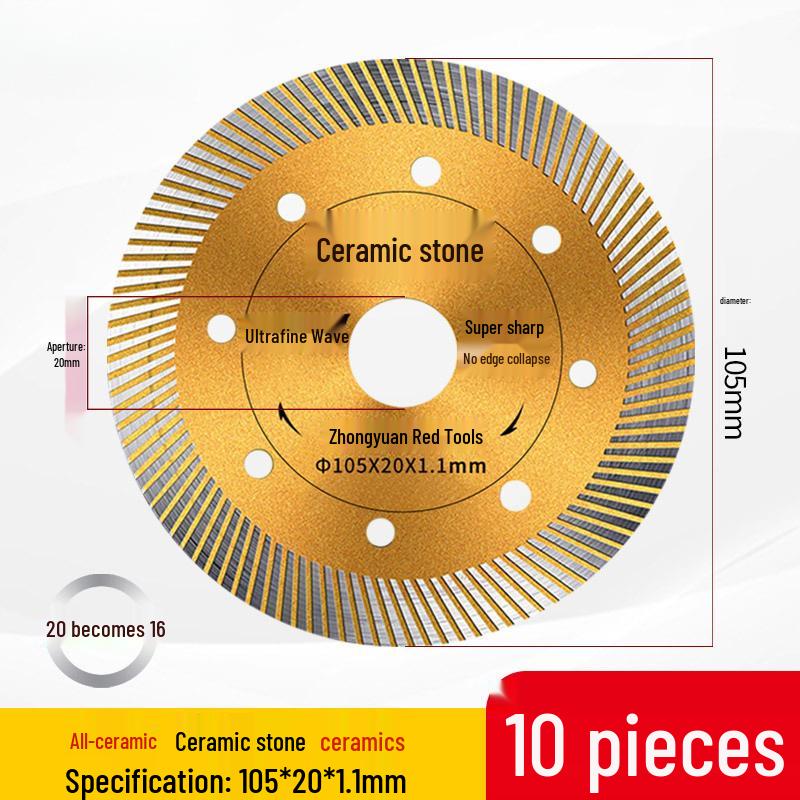 Zhongyuan Red Diamond Tile Cutting Blade for Chip-Free Dry Cutting of Vitrified and Porcelain Tiles