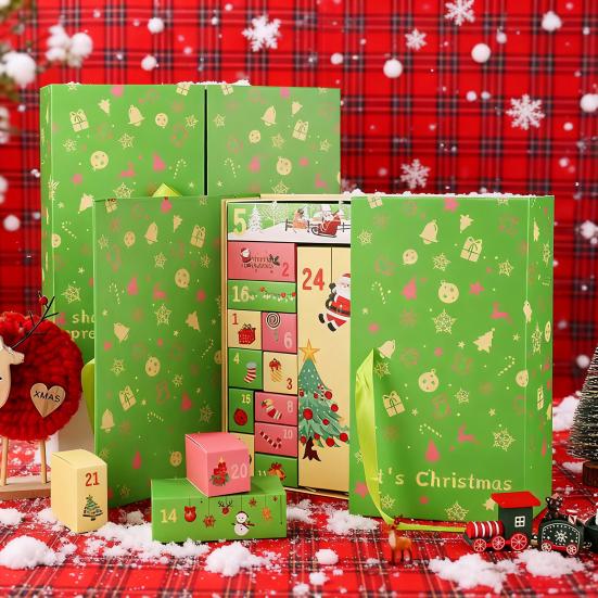 DIY Vánoční adventní kalendář k naplnění Prázdná dárková krabička Sada 24 dní překvapení Odpočítávací kalendář pro děti Rodinu Přátele