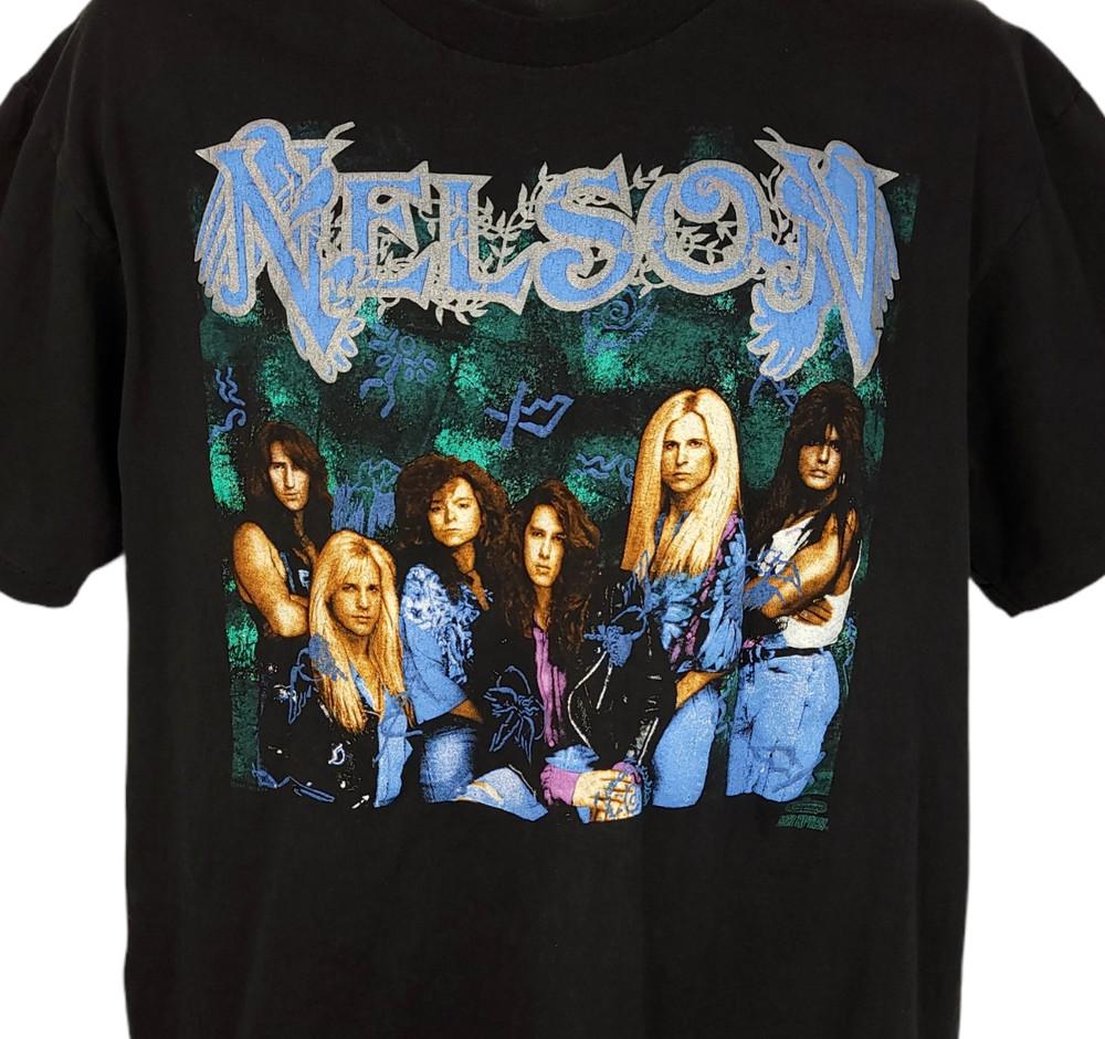 Nelson Band T Shirt Vintage 90s 1991 After The Rain Tour Black All Size Unisex T-Shirt M