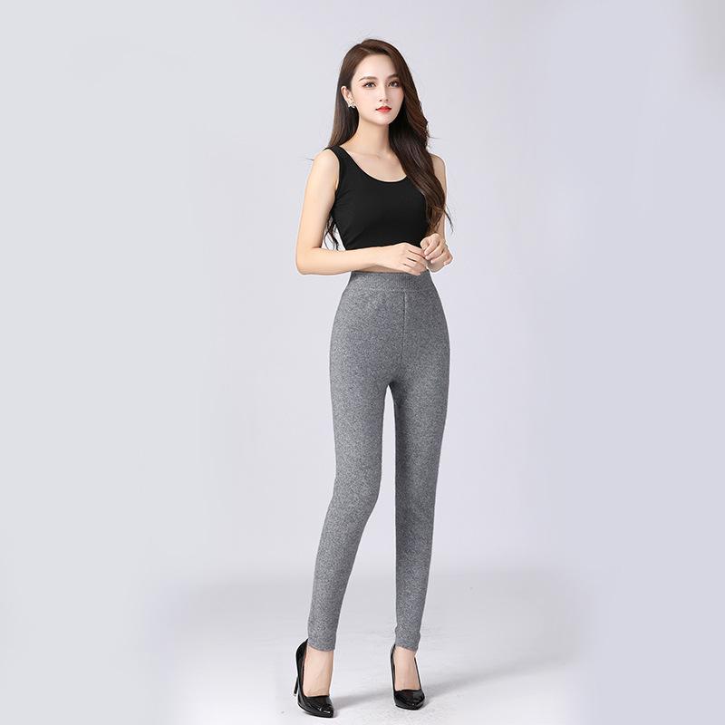 Women's High-Waist Slim Fit Cashmere Leggings - Warm and Trendy for Autumn/Winter 2021