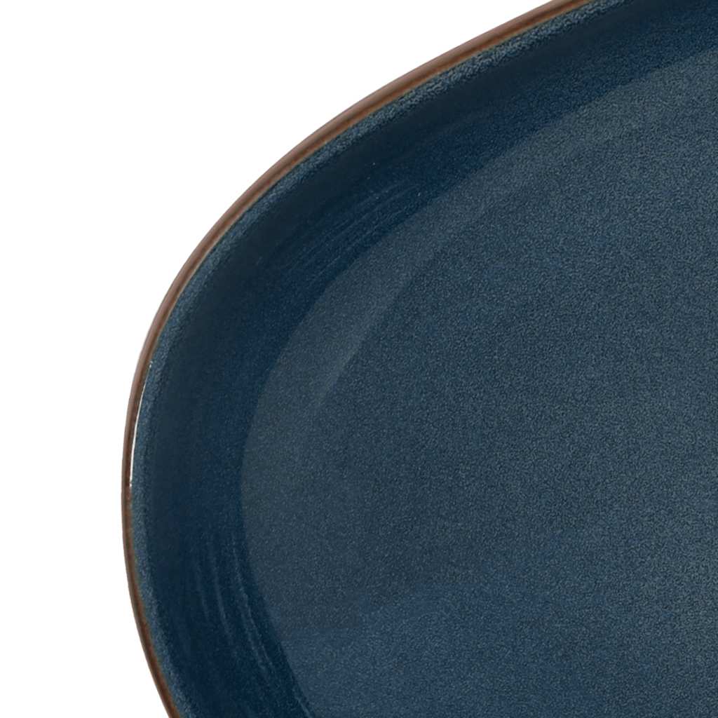 Vidaxl Umywalka Nablatowa, Brązowo-Niebieska, Owalna, 59X40X14 Cm