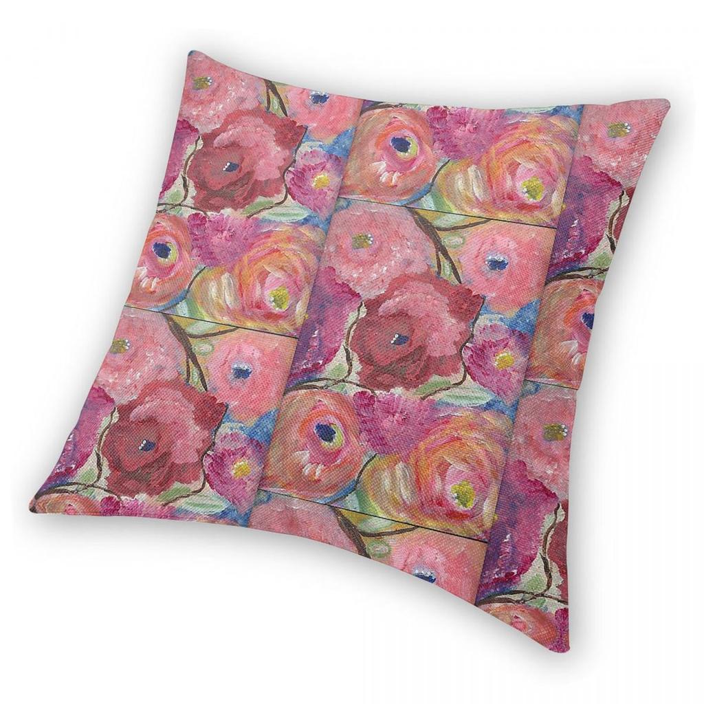 Blossom In Harmony Spring Square Pillowcase Polyester Linen Velvet Pattern Zip Decor Pillow Case Home Cushion Case 45X45