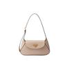 Enamel Triangle Metal Logo Leather Handheld Crossbody Shoulder Bag Small Women Bags Limestone 1BD358_2AIX_F03MV