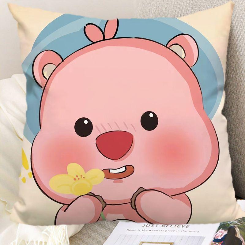 

Cute Cartoon Cushion Sofa Bedside Cushion Birthday Gift linen-45x45cm double-sided [without pillow core]