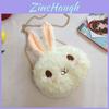 Korean Style Adorable Bunny Plush Crossbody Bag With Zipper Closure For Girls