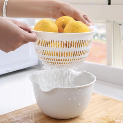 Double-layer Draining Basket, Vegetable Basin, Living Room Fruit Plate, Small Plastic Vegetable Basket