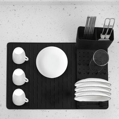 Heat-resistant Dish Drying Mat Silicone Tableware Storage Holder Sink Dish Organizer  Kitchen