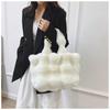 Plush Handbag Fashionable Top-handle Winter Satchel Versatile Shoulder Bag for Girls